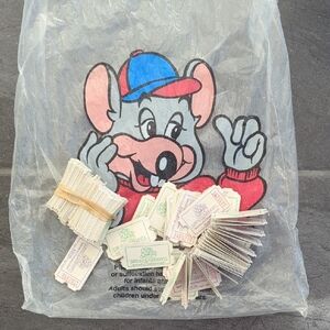 Y2K Chuck E Cheese Bag With Tickets